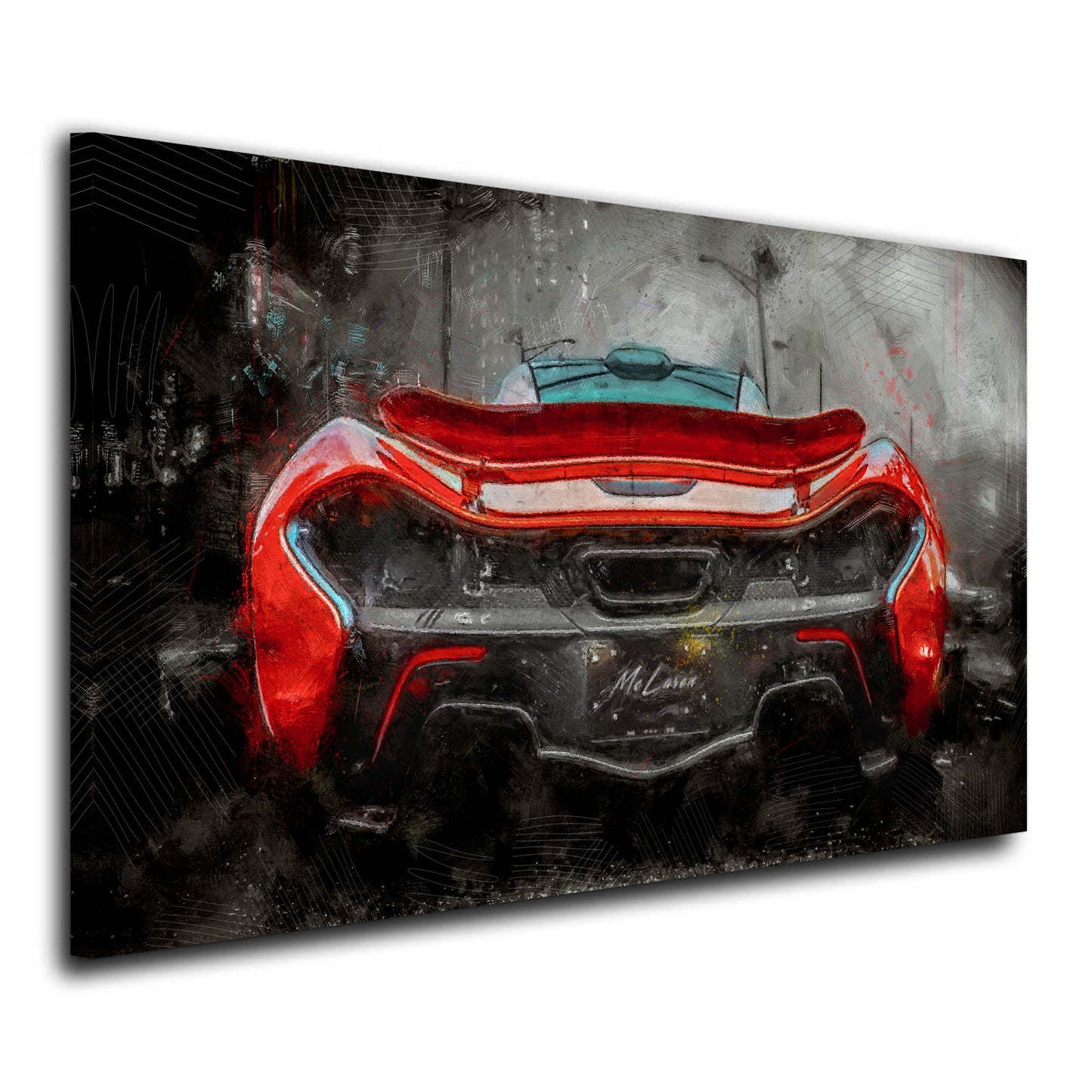 Wandbild Kunstwerk Auto Sportwagen Motivation Red Back Style