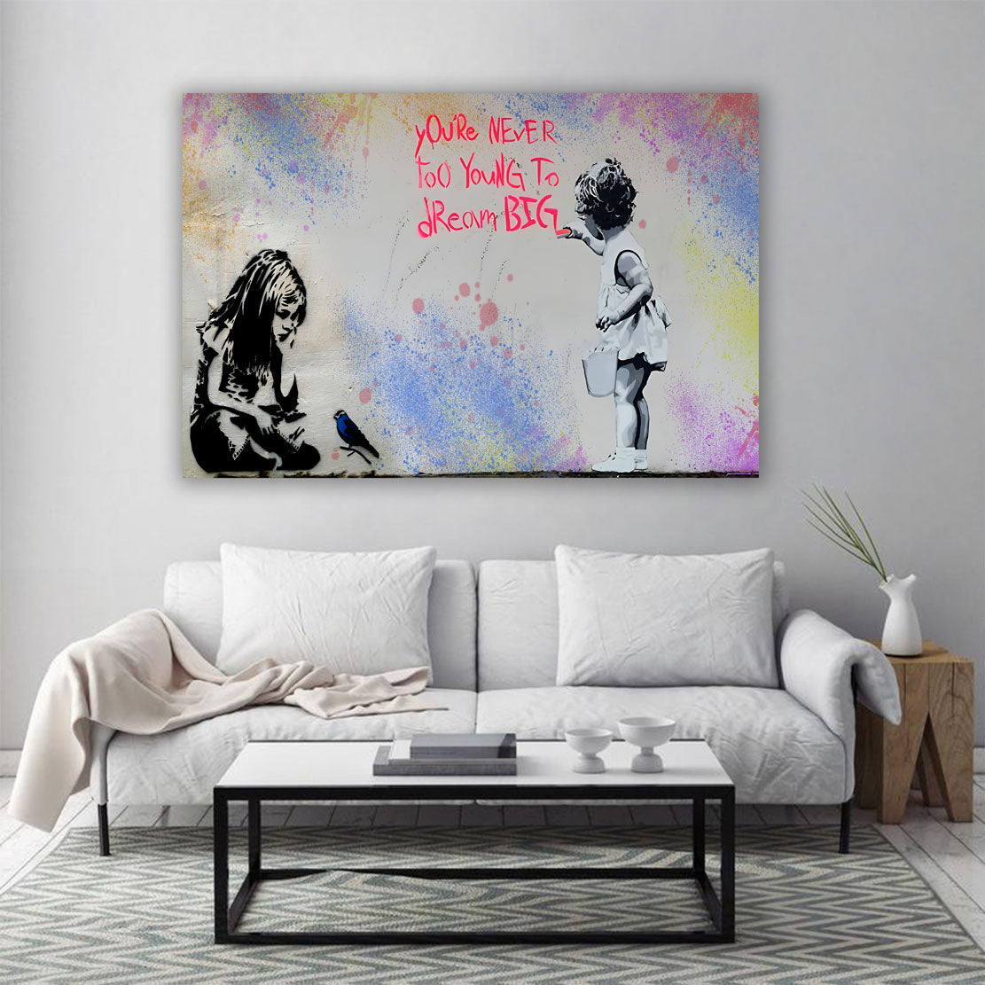 Wandbild Kunstwerk Street Art Girls Dream Big