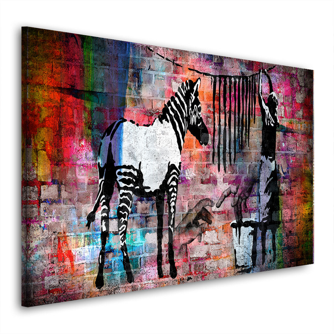 Wandbild Kunstwerk Street Art Zebra Abstract Colour Edition