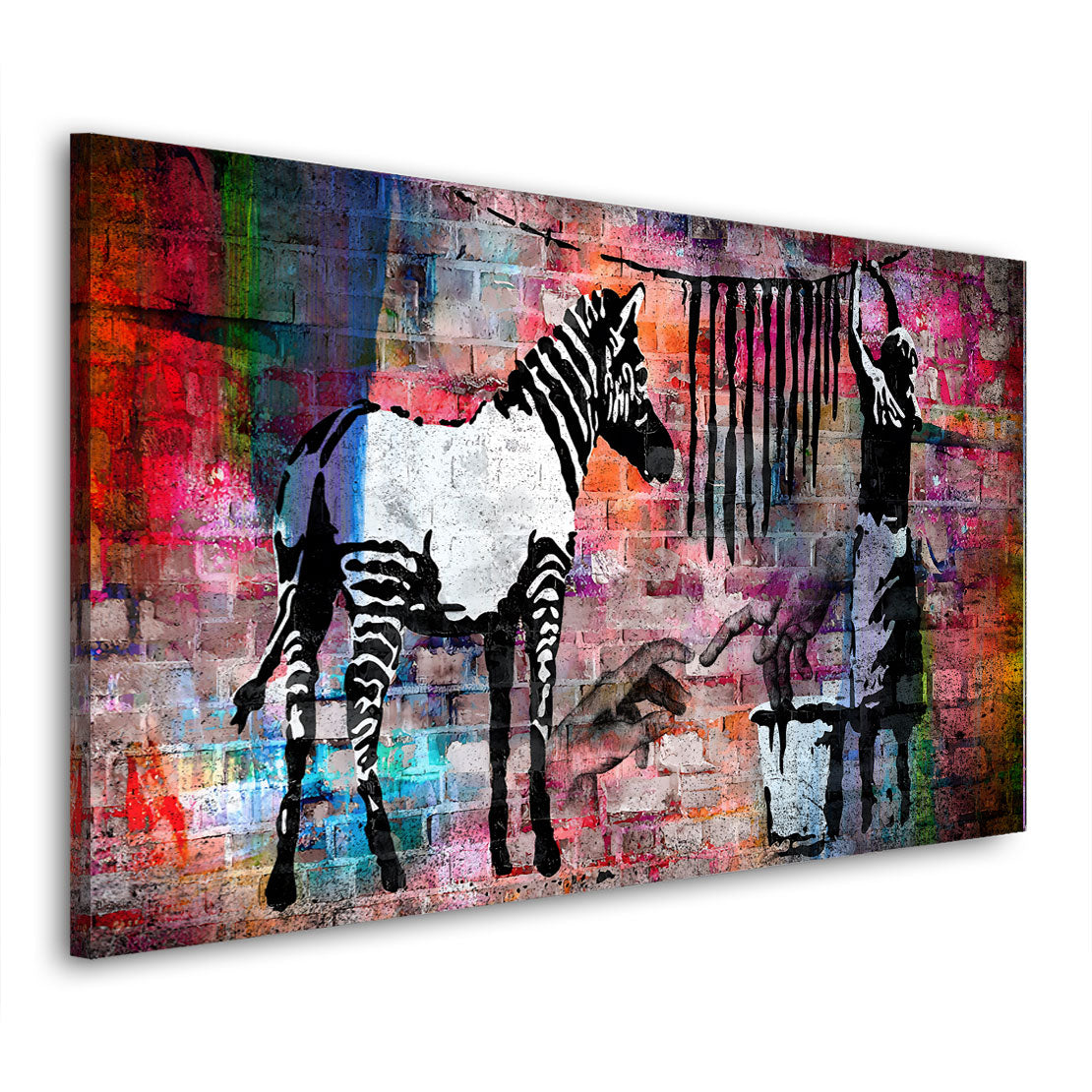 Wandbild Kunstwerk Street Art Zebra Colour Edition