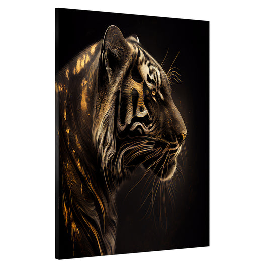 Wandbild Kunstwerk Tiger Gold Abstract