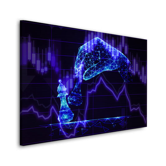 Wandbild Kunstwerk Trading Blue Style Börse, Büro