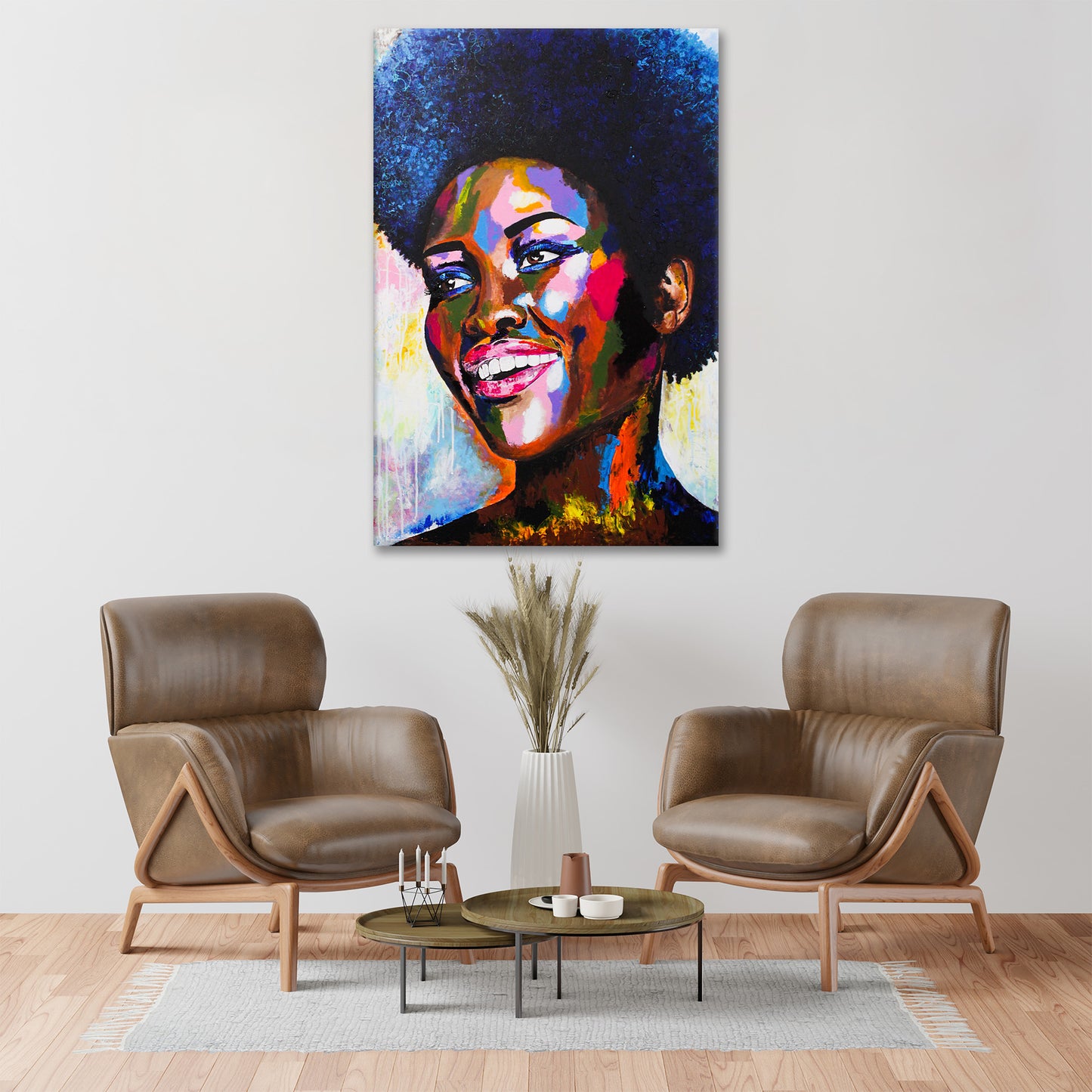 Wandbild Kunstwerk afrikanische Frau, Afro-Look