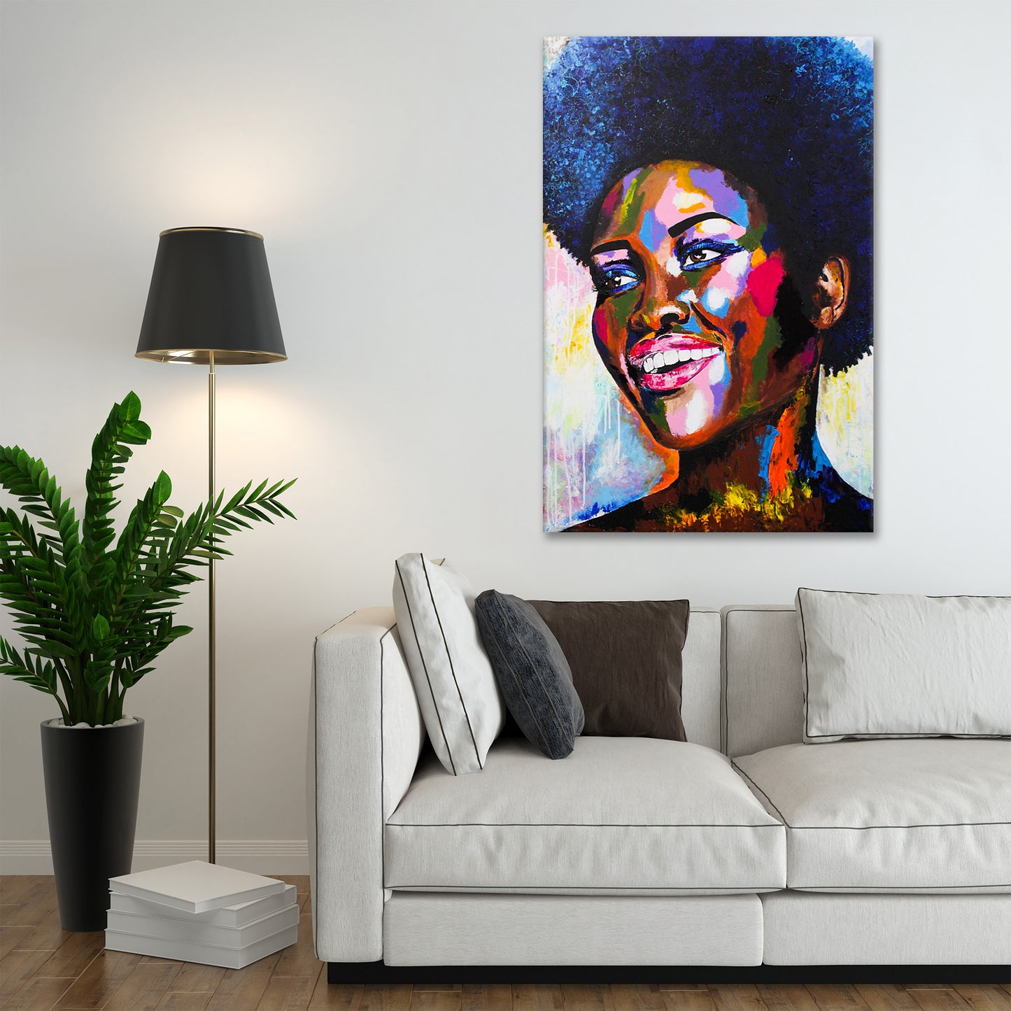 Wandbild Kunstwerk afrikanische Frau, Afro-Look