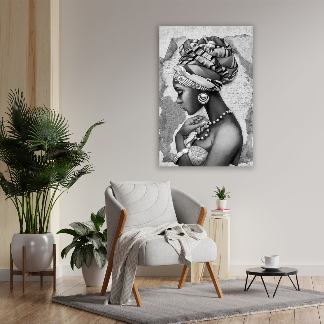 Wandbild Kunstwerk afrikanische Frau Beautiful Woman schwarz weiß