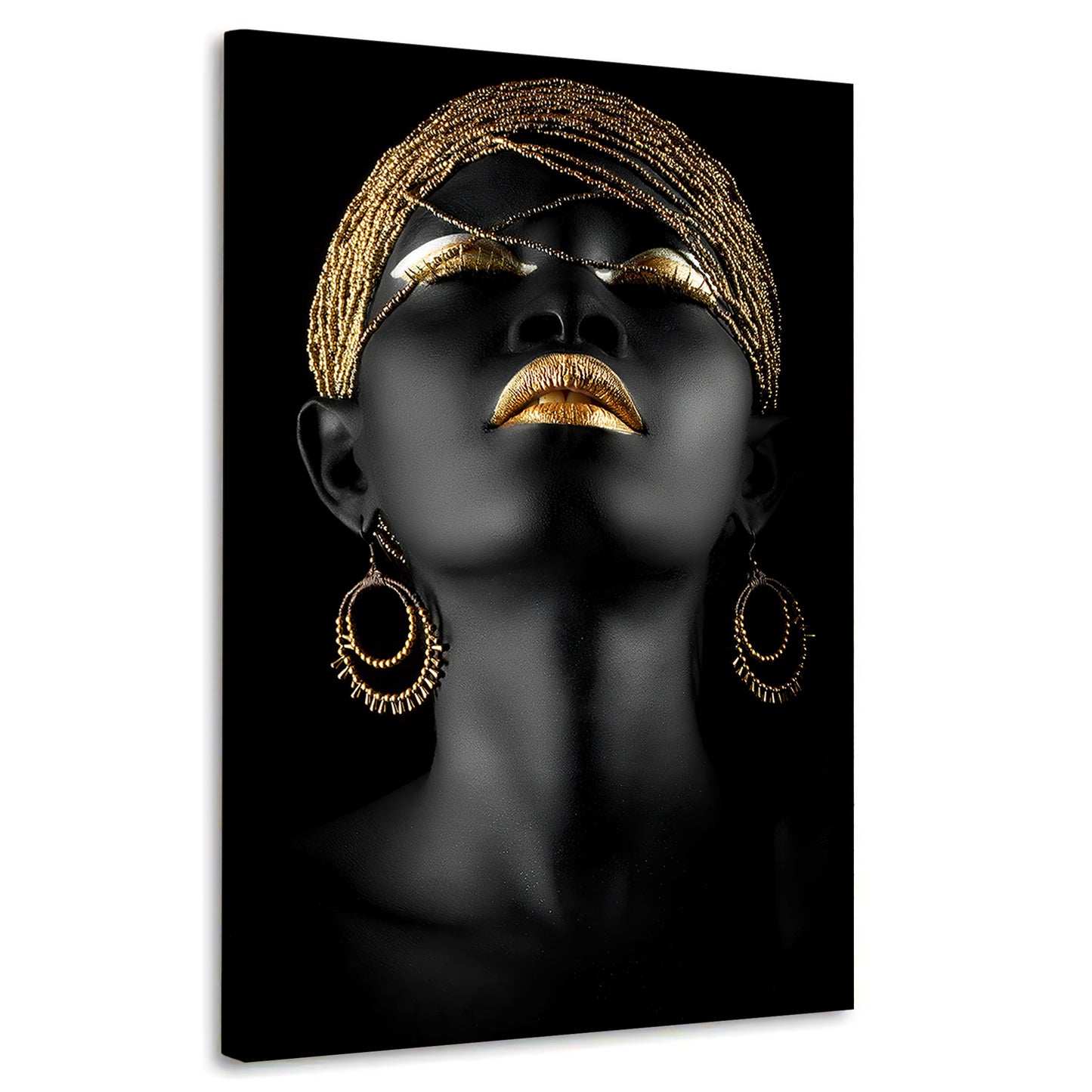 Wandbild Kunstwerk afrikanische Frau Black Women Gold Style