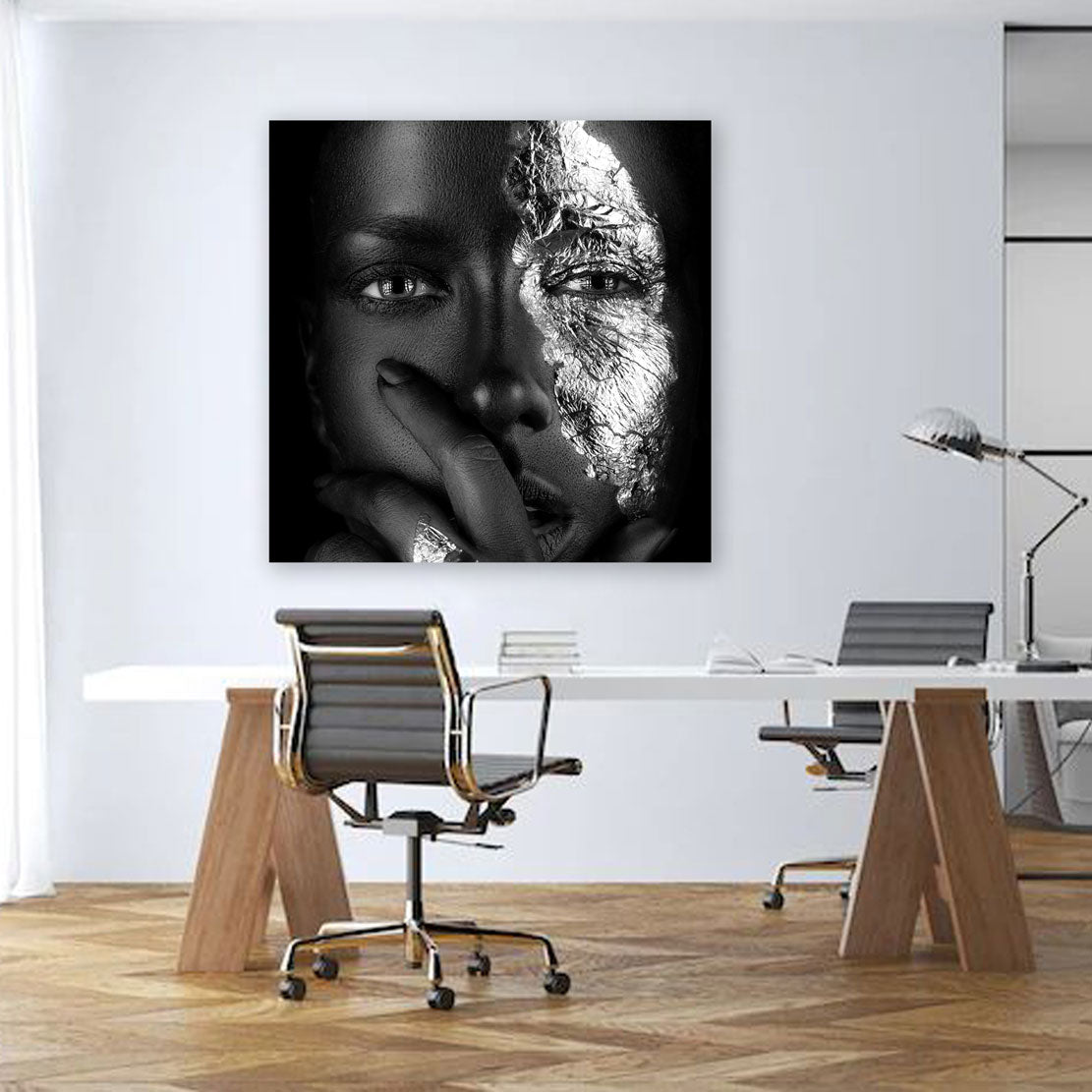 Wandbild Kunstwerk afrikanische Frau Wonderful Eyes Black & White