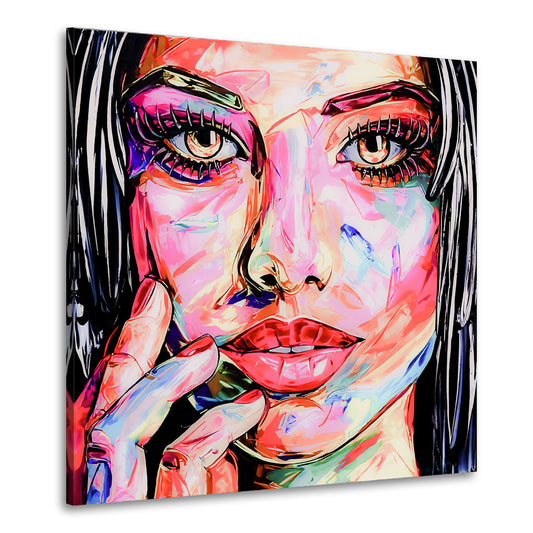 Wandbild Kunstwerk erotisch Lippen Frau Beautiful Face Pop Art