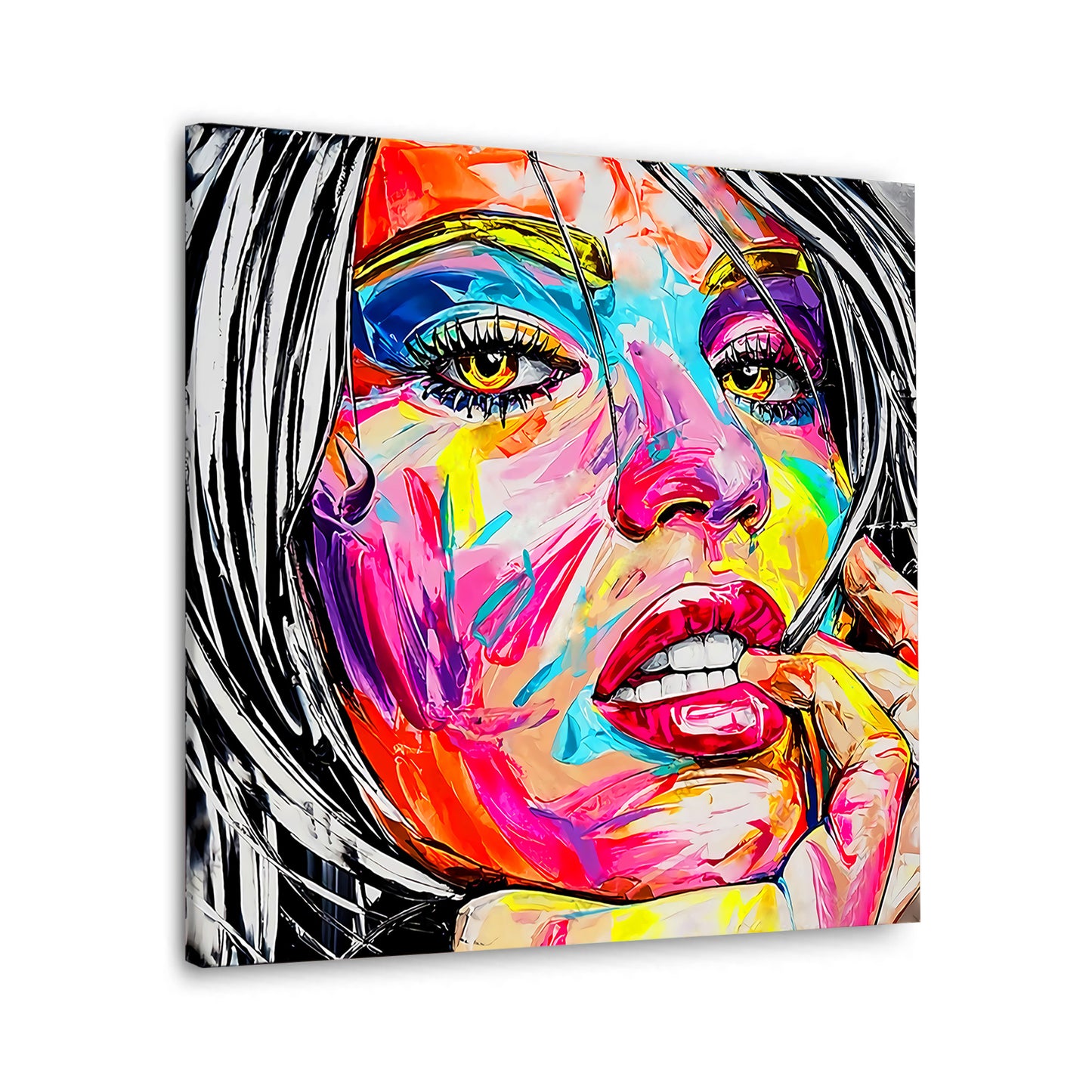 Wandbild Kunstwerk Lippen Frau Pop Art Colour