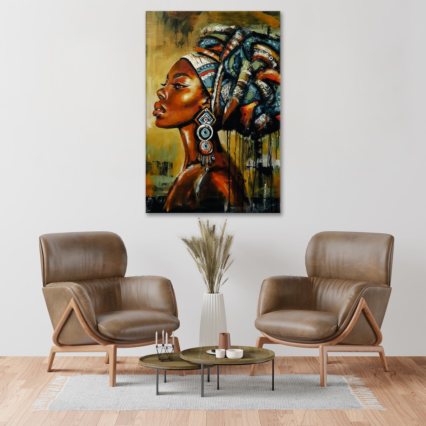 Wandbild Kunstwerk modern afrikanische Frau wunderschön Abstract Colour