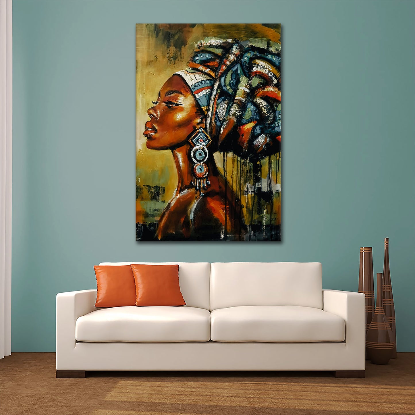 Wandbild Kunstwerk modern afrikanische Frau wunderschön Abstract Colour