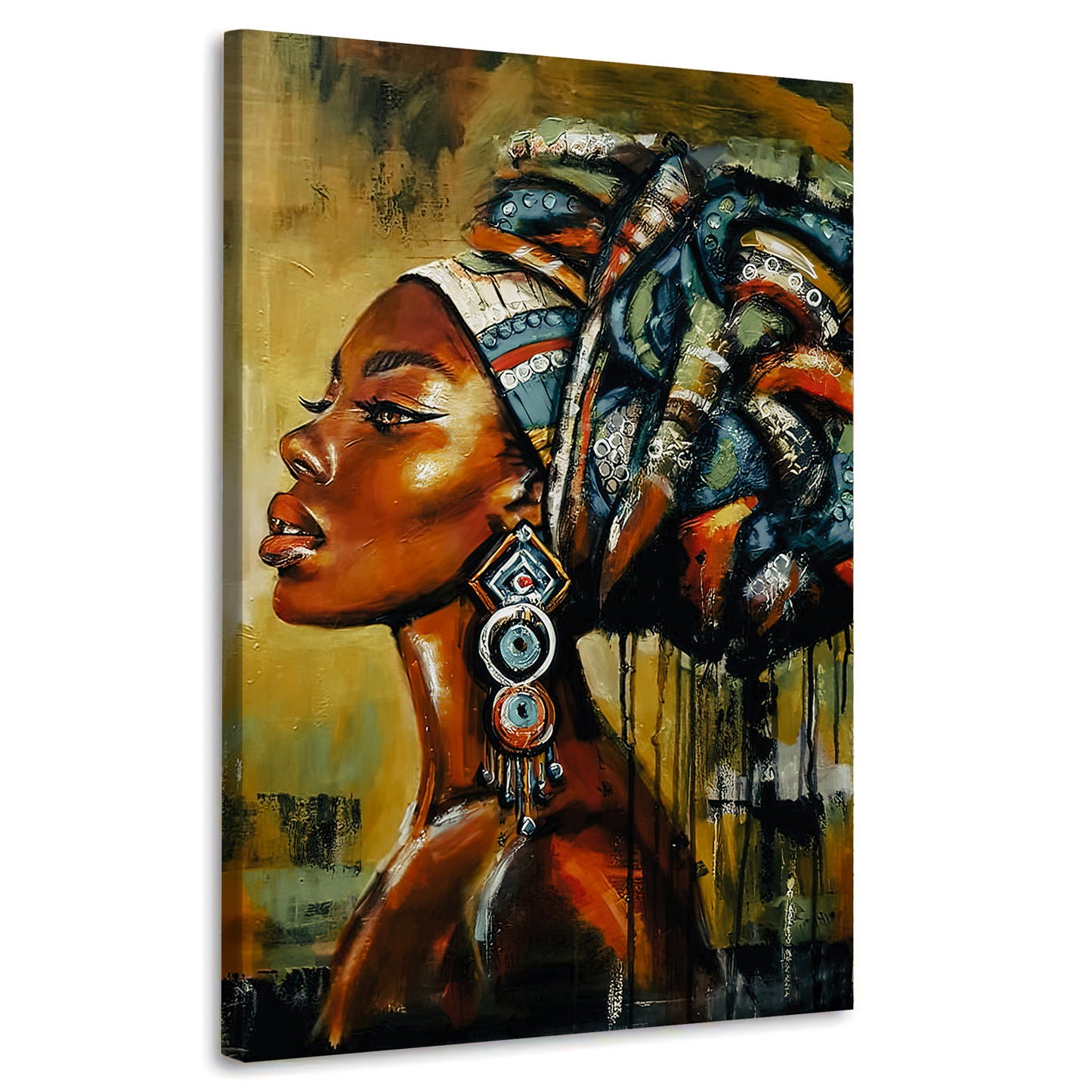 Wandbild Kunstwerk modern afrikanische Frau wunderschön Abstract Colour