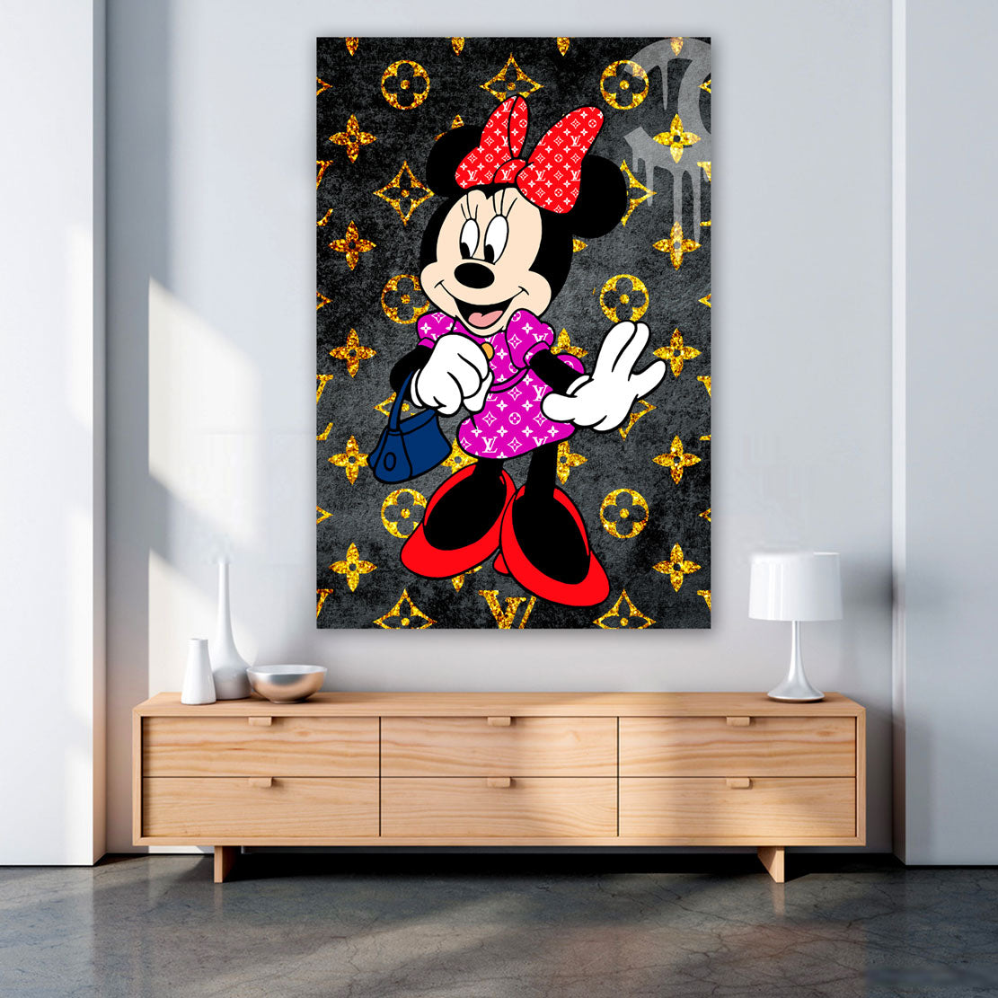 Wandbild Kunstwerk Maus Minnie Style, Pop Art Comic